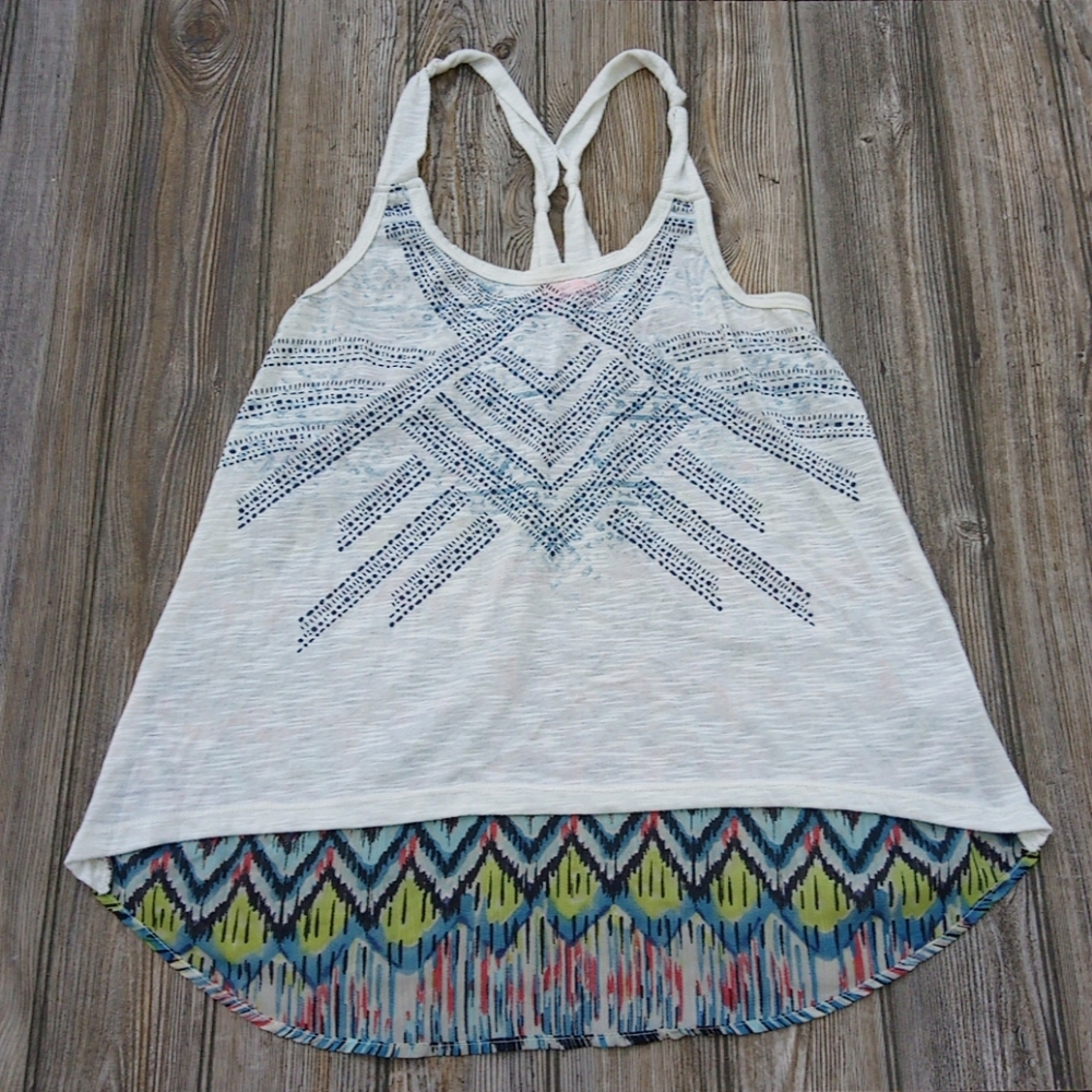 Spoiled Colorful Flowy Racerback Tank Top Blouse - Picture 1 of 9